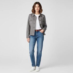 FOSSIL Women's Gray 50 Modern 50 Vintage Button Front Utility Jacket Size Small